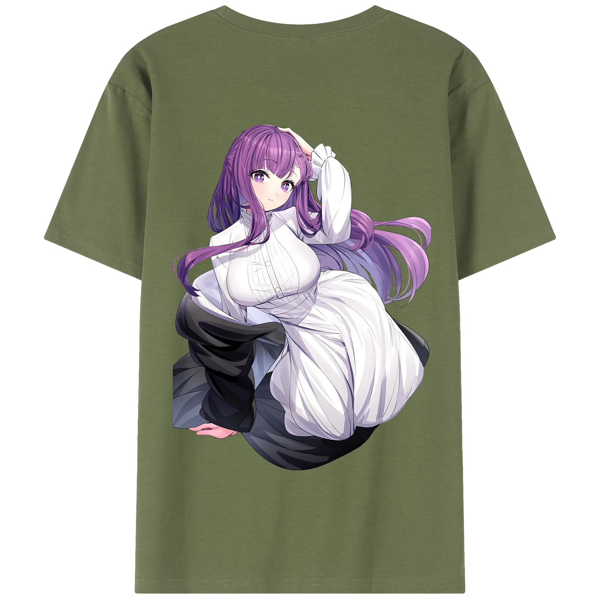 （画像用） 葬送のフリーレン Frieren 綿100％半袖Tシャツ（背面プリント）